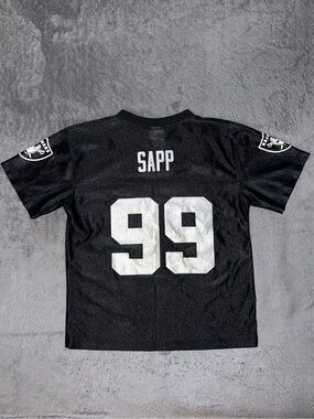 Kids’ Oakland/Las Vegas Raiders Warren Sapp #99 Black Football Jersey